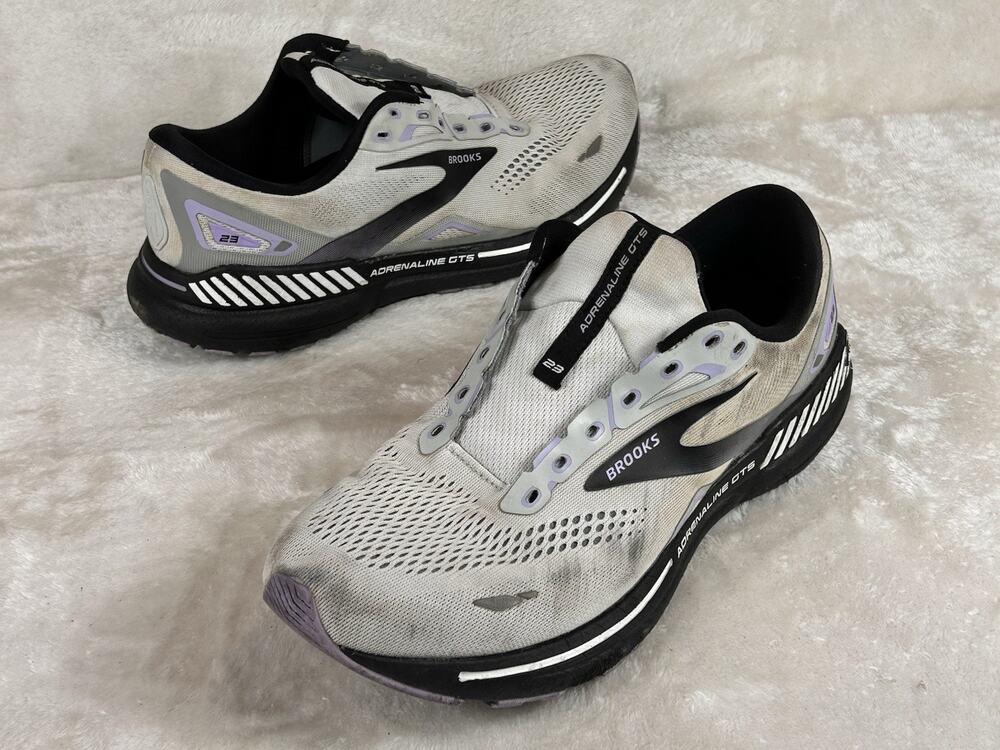 Brooks Adrenaline GTS 23 Womens 11.5 Wide Shoes Running Gray Purple 1203811D039